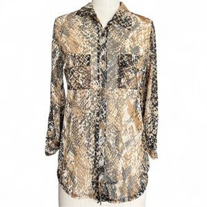 Snake Print Sheer Blouse